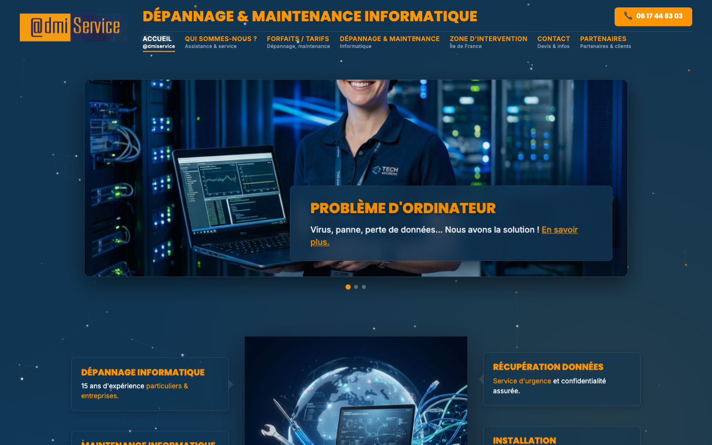 Aperçu du site AdmiService