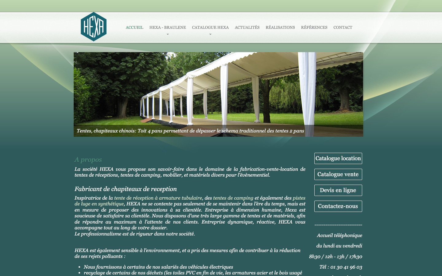 Aperçu du site Hexa